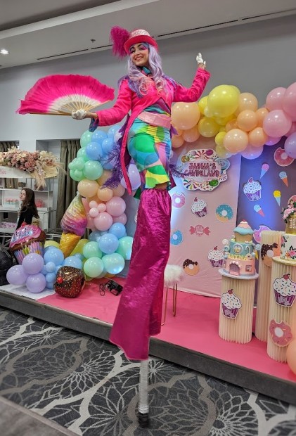 Pink Candyland Hala on stilts Toronto