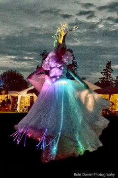 LED Crystal Queen on stilts Eclipse Festival Canada 2017