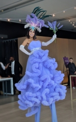 Lavender costume stiltwalker Hala on Stilts Toronto Entertainment