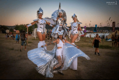 Stiltwalkers Boom festival 2018 Mystika Circus