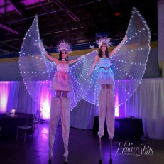 stilts LED wings light dresses toronto stiltwalkers
